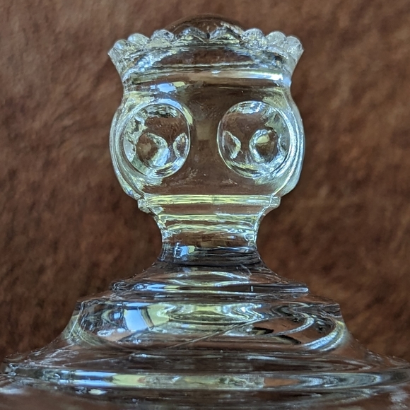 Antique Heavy Glass Compote Dish With Lid Kings Crown Nob - Picture 10 of 15